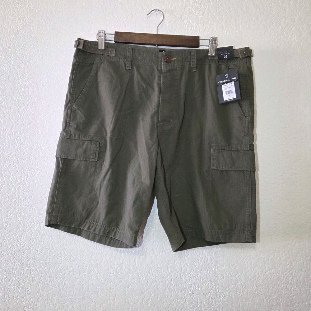 NWT O'neill Mayday Utility Cargo Shorts Men Size 36 Green